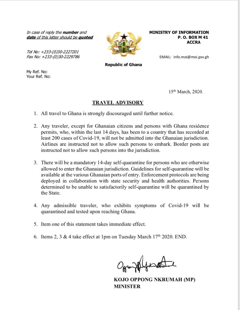 canadian government travel advisory ghana