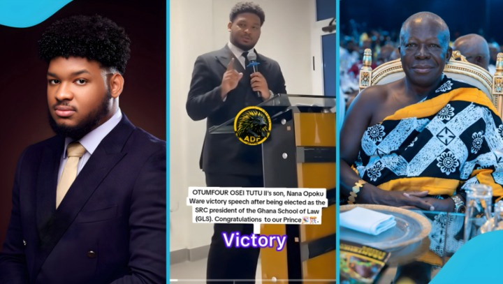 Nana Opoku Ware, Otumfuo's son, draws comparisons to his father after the election victory.