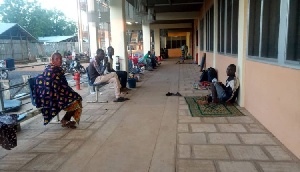 A scene at the Tamale Teaching hospital Wednesday morning