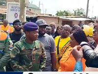 Vice President, Jane Naana Opoku-Agyemang interacting with officials at the site