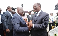 Ivorian President, Alassane Ouattara is in Ghana on a 2-day official visit