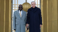 President Bola Tinubu (L) was pictured with his Turkish counterpart Recep Tayyip Erdogan (R)