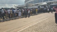 Some of the unemployed youth at the Essipong Sports Stadium