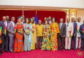 President Akufo-Addo with his ministers