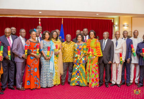 President Akufo-Addo with his ministers