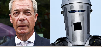 Nigel Farage and his main opponent in the election, Count Binface