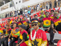 A photo of Ghanaian supporters at the stadium