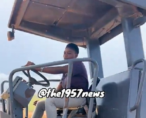 18-year-old Monica drives heavy-duty vehicle on mining site