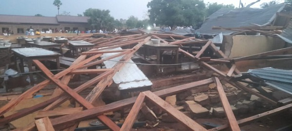 The collapsed dinning hall of Ejuraman Anglican senior high school