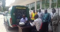 Noble J. Appiah and some DVLA officials on an inspection