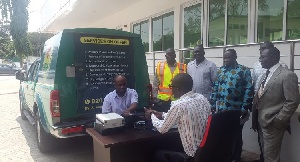 Noble J. Appiah and some DVLA officials on an inspection