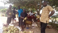 Nyadu Kwasi, in his blind state has been selling coconuts for the past 15 years