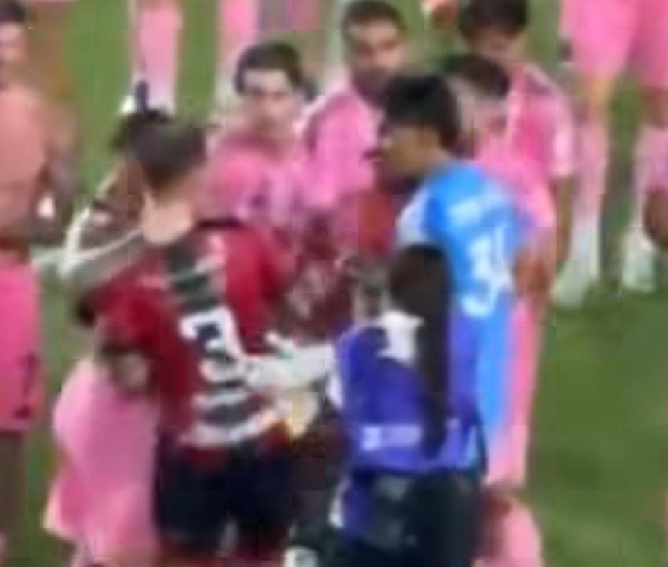 Messi and his teammates were involved in a heated brawl with their opponents
