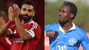 Salah (L) questioned UEFA over Suleiman's death