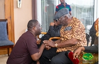 Sammi Awuku commiserating with former President Kufuor