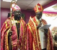 Founder,Arch Bishop Dr. Daniel Antwi Boasiako(R), Pastor Dennis Anane(L)