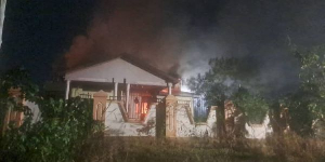 The official residence of Pearl Ankrah was set ablaze