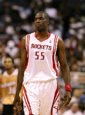 Dikembe Mutombo in his Houston Rocket days