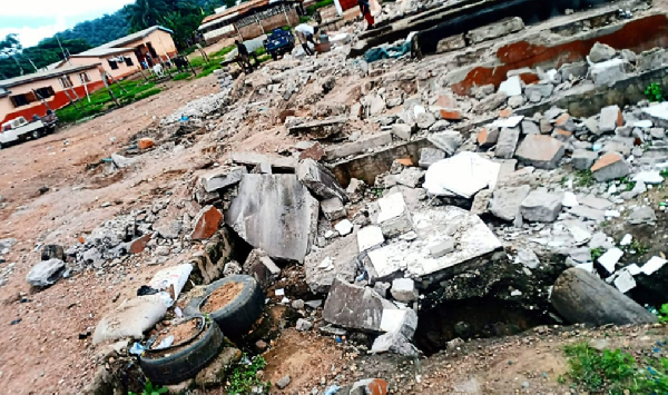 A picture of the demolished slaughter house