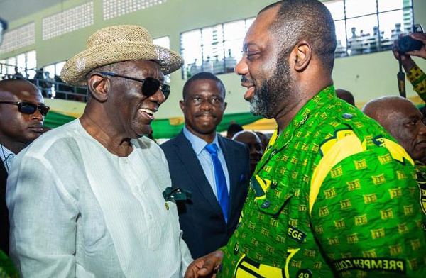 Former President Kufuor in a chat with Dr. Matthew OpokuPrempeh