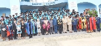 The graduants with the dignitatries after the programme