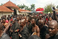 Sympathizers gathered at the Manhyia Palace to mourn the late Asantehemaa Nana Afia Serwaa Kobi.