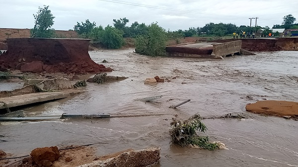 The collapsed Tinguri-Gbani bridge