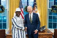 Ambassador Sekou Berthe, a Legon PhD student with Joe Biden at the White House