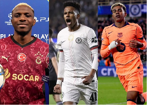 L-R: Osimhen, Estevao and Lamine Yamal all scored for their clubs in the Champions League