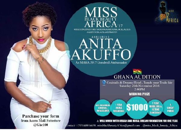Miss black beauty Africa unveils Anita Akuffo