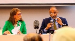 UN Conference on Trade and Dev't Sec Gen. Rebeca Grynspan (L) and UNCTAD Director Paul Akiwumi