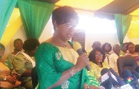 Chief Justice Sophia Akuffo addressing the gathering at Wesley Girls High School