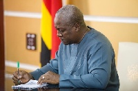 President Mahama in his office