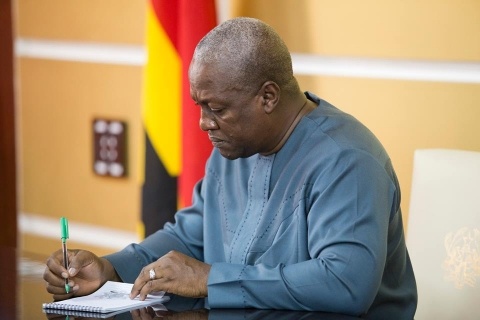 President Mahama in his office