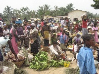 Traders busily selling their wares