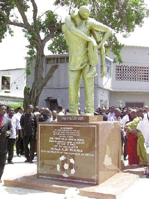 The May 9 disater statue located at the Accra Sports Stadium