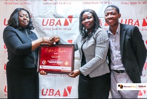 Abiola Bawuah, CEO of UBA Ghana was presented a certificate of honour