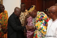 President Akufo-Addo welcomes Togbe Agorkoli IV to the Flagstaff House