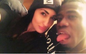 Afriyie Acquah with the sexy Albanian woman who dominated the Euros