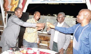 Doctors honouring Prof Frimpong Boateng at a dinner held in his honour