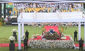 The late Rev.  Rev. Dr. Anthony Kwadwo Boakye lying in state