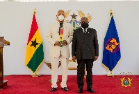 The late ET Mensah with president Nana Addo Dankwa Akufo-Addo in 2021 | File photo