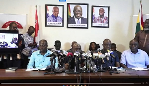 The leadership of the NPP addressing the press