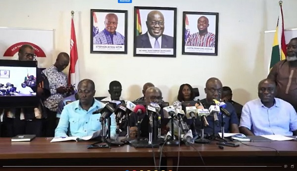 The leadership of the NPP addressing the press