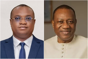 Dep Defence Minister Brogya Genfi (L) and Labour Minister Abdul-Rashid Pelpuo have been reassigned
