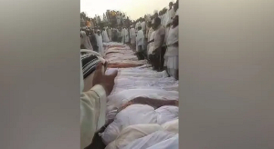 Footage has been posted to social media showing bodies ready for a mass burial