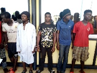 A picture of  the criminals paraded