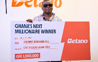Betano Ghana has awarded Bright-Abu (pictured) with a GH¢1,000,000 cheque