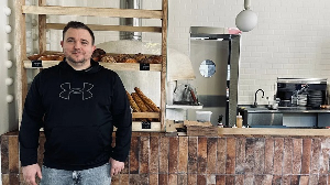 Borys Lomako, one of the owners of “Snidanishna” café specializes in Ukrainian cuisine