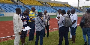 CAF delegation inspecting the facilities at Cape Coast stadium